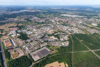 Aerial view of Rastatt in the state Baden-Wuerttemberg, Germany