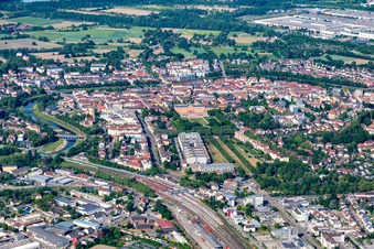 Aerial photograpy of Rastatt in the state Baden-Wuerttemberg, Germany