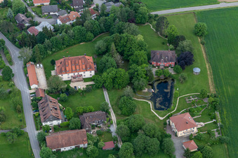 Aerial view of Schlossallee, K & R Mittelstandsholding GmbH in the district Homberg in Eigeltingen in the state Baden-Wuerttemberg, Germany