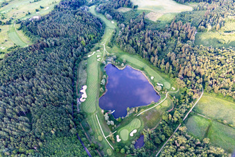 The Country Club Schloss Langenstein - The golf course on Lake Constance in the district Orsingen in Orsingen-Nenzingen in the state Baden-Wuerttemberg, Germany out of the air