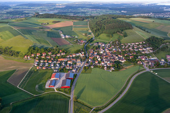 Aerial view of District Duchtlingen in Hilzingen in the state Baden-Wuerttemberg, Germany