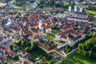 Castle Meßkirch and Church of St. Martin in Meßkirch in the state Baden-Wuerttemberg, Germany