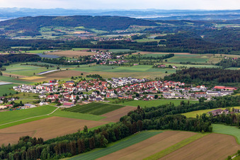 Aerial view of District Baumgarten in Horgenzell in the state Baden-Wuerttemberg, Germany