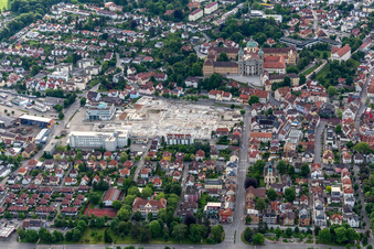 Oblique view of Basilica of St. Martin in Weingarten bei Ravensburg in the state Baden-Wuerttemberg, Germany