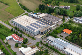 Aerial view of Maschinenfabrik Bermatingen GmbH & Co. KG in Bermatingen in the state Baden-Wuerttemberg, Germany