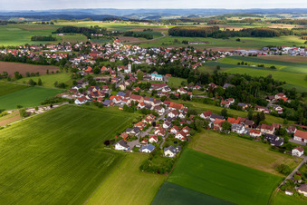 Aerial view of District Herdwangen in Herdwangen-Schönach in the state Baden-Wuerttemberg, Germany