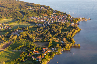 Aerial view of District Unteruhldingen in Uhldingen-Mühlhofen in the state Baden-Wuerttemberg, Germany