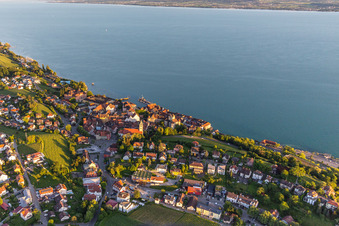 Aerial photograpy of Meersburg in the state Baden-Wuerttemberg, Germany