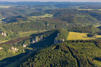 Oblique view of Bronnen Castle in Fridingen an der Donau in the state Baden-Wuerttemberg, Germany