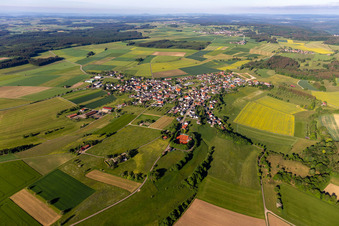 Aerial view of District Kreenheinstetten in Leibertingen in the state Baden-Wuerttemberg, Germany