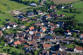 Aerial photograpy of District Heudorf in Meßkirch in the state Baden-Wuerttemberg, Germany