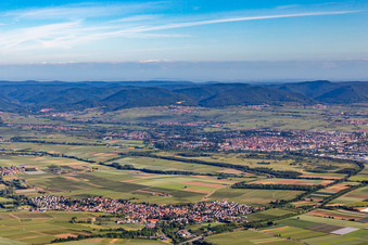 Insheim in the state Rhineland-Palatinate, Germany from the plane