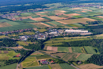 Horst industrial estate in the district Minderslachen in Kandel in the state Rhineland-Palatinate, Germany out of the air