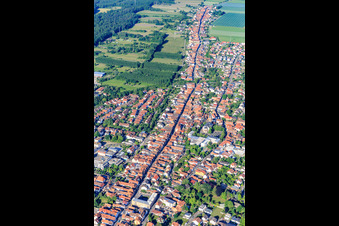 Main and Saar Street in Kandel in the state Rhineland-Palatinate, Germany