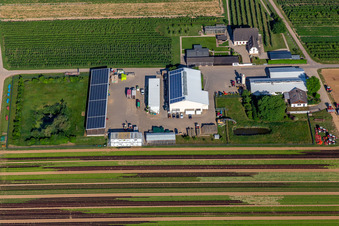 Farmer's Garden in Winden in the state Rhineland-Palatinate, Germany seen from above