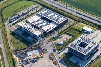 Oblique view of MTS Group in Rülzheim in the state Rhineland-Palatinate, Germany