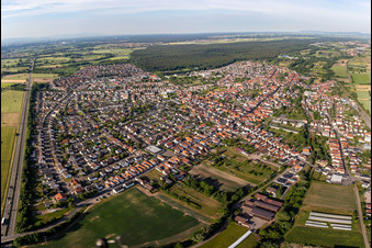 Drone image of Rülzheim in the state Rhineland-Palatinate, Germany
