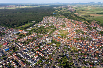 Rülzheim in the state Rhineland-Palatinate, Germany from the drone perspective