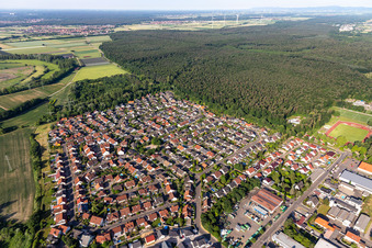 Rülzheim in the state Rhineland-Palatinate, Germany from a drone