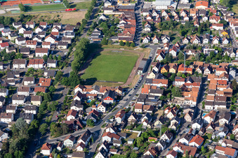 Old football field Rappengasse in Rheinzabern in the state Rhineland-Palatinate, Germany