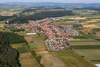Hatzenbühl in the state Rhineland-Palatinate, Germany viewn from the air