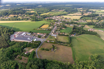 Semur-en-Vallon in the state Sarthe, France from above