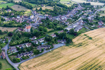 Aerial view of Coudrecieux in the state Sarthe, France