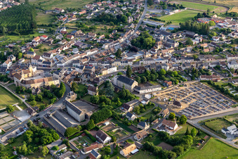 Aerial view of Bouloire in the state Sarthe, France