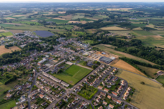 Aerial view of Thorigné-sur-Dué in the state Sarthe, France