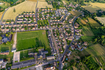Aerial view of Association Sportive de Thorigné in Thorigné-sur-Dué in the state Sarthe, France
