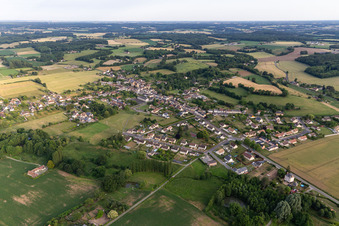 Aerial view of Saint-Michel-de-Chavaignes in the state Sarthe, France