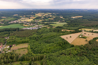Aerial view of Dollon in the state Sarthe, France
