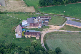Semur-en-Vallon in the state Sarthe, France seen from above