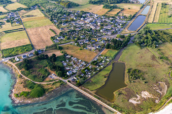 Oblique view of Plobannalec-Lesconil in the state Finistere, France