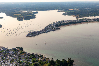 Aerial view of Île-Tudy in the state Finistere, France