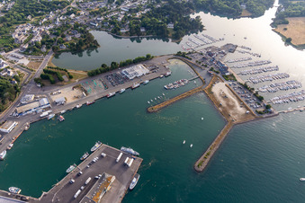 Oblique view of Marina - Port de Plaisance in Loctudy in the state Finistere, France