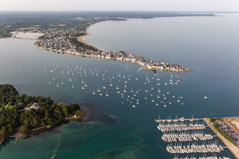 Aerial view of Half island Île-Tudy in Brittany in Île-Tudy in the state Finistere, France