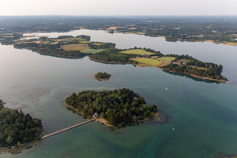 Aerial view of Queffen Island in Loctudy in the state Finistere, France