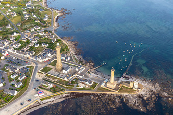 Oblique view of Phare d'Eckmühl and the Old Lighthouse of Penmarch in Penmarch in the state Finistere, France