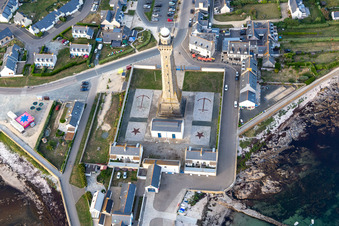 Aerial photograpy of Eckmühl Lighthouse in Penmarch in the state Finistere, France