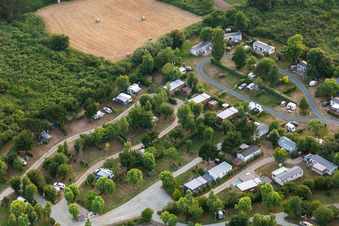 Aerial photograpy of Camping Des Dunes in Treffiagat in the state Finistere, France