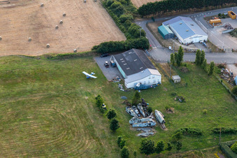 Aerial view of Platform ULM Buhannic Claude in Plobannalec-Lesconil in the state Finistere, France