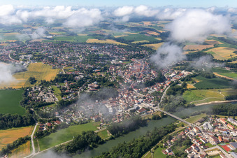 Landau an der Isar in the state Bavaria, Germany from above