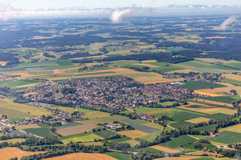 Aerial view of Reisbach in the state Bavaria, Germany