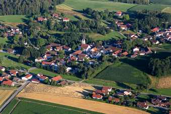 Village view from the northwest in the district Ruhstorf in Simbach in the state Bavaria, Germany