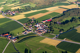 Aerial view of District Jägerndorf in Arnstorf in the state Bavaria, Germany