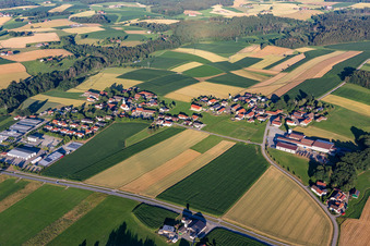 Aerial view of District Hainberg in Arnstorf in the state Bavaria, Germany
