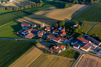 Aerial view of District Freundorf in Aldersbach in the state Bavaria, Germany