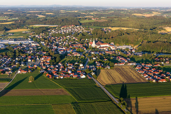 Aerial view of District Sankt Peter in Aldersbach in the state Bavaria, Germany