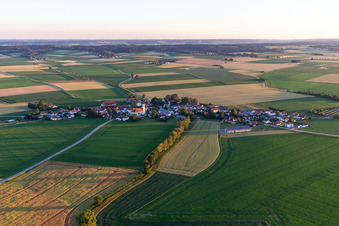 Aerial view of District Kirchdorf bei Osterhofen in Osterhofen in the state Bavaria, Germany